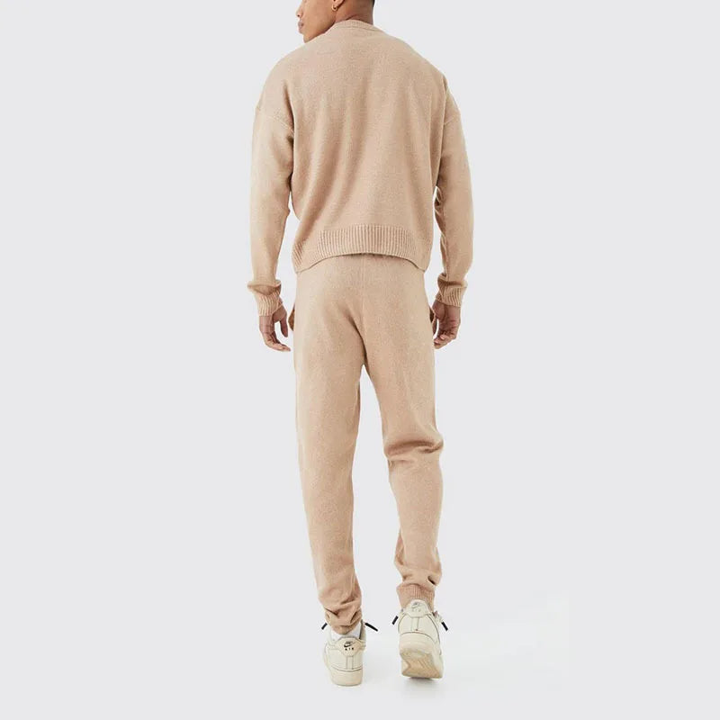 Herren Loungewear Set Beige Größe M Baumwolle-4
