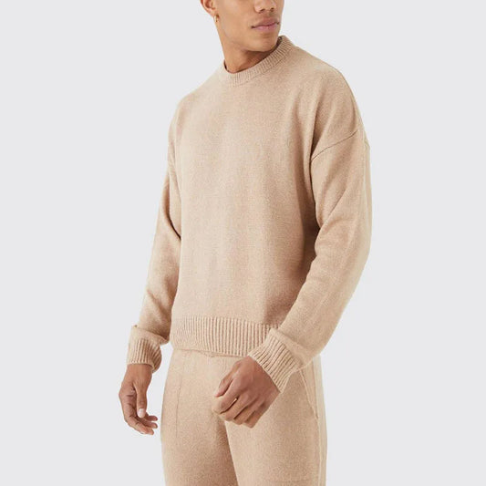 Herren Loungewear Set Beige Größe M Baumwolle-1