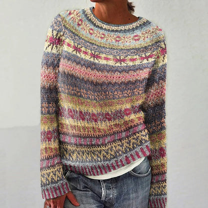 Cozy sweater with ethnic design for unique style