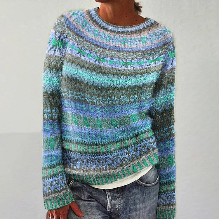 Cozy sweater with ethnic design for unique style