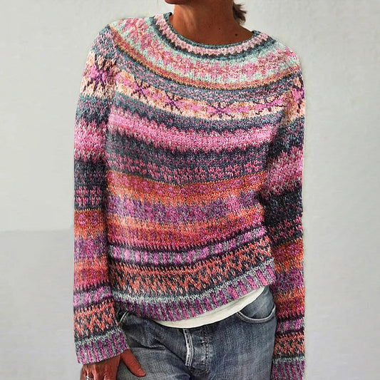 Cozy sweater with ethnic design for unique style