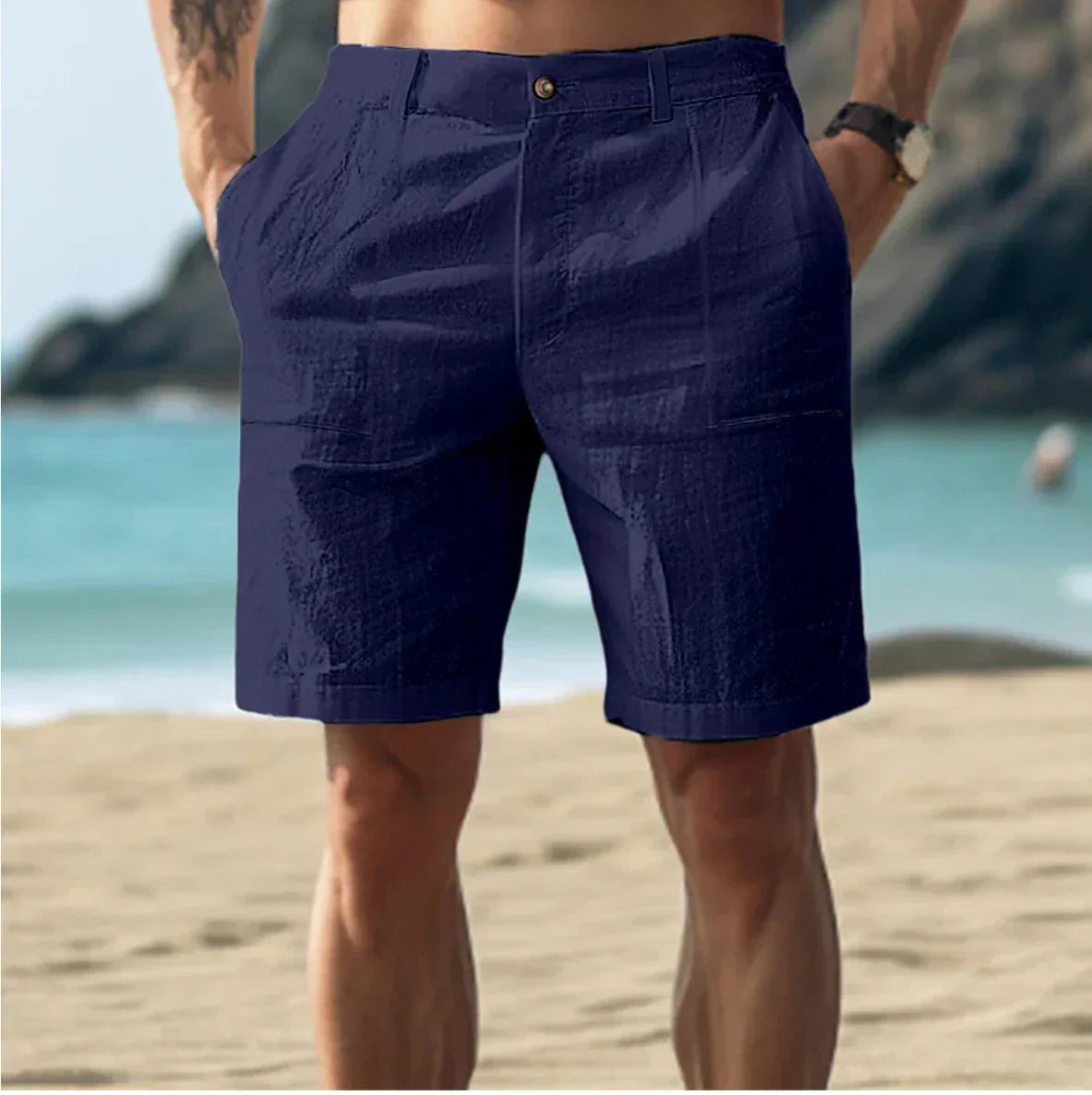 Casual men's linen shorts for relaxed summer days | Breathable, comfortable & stylish