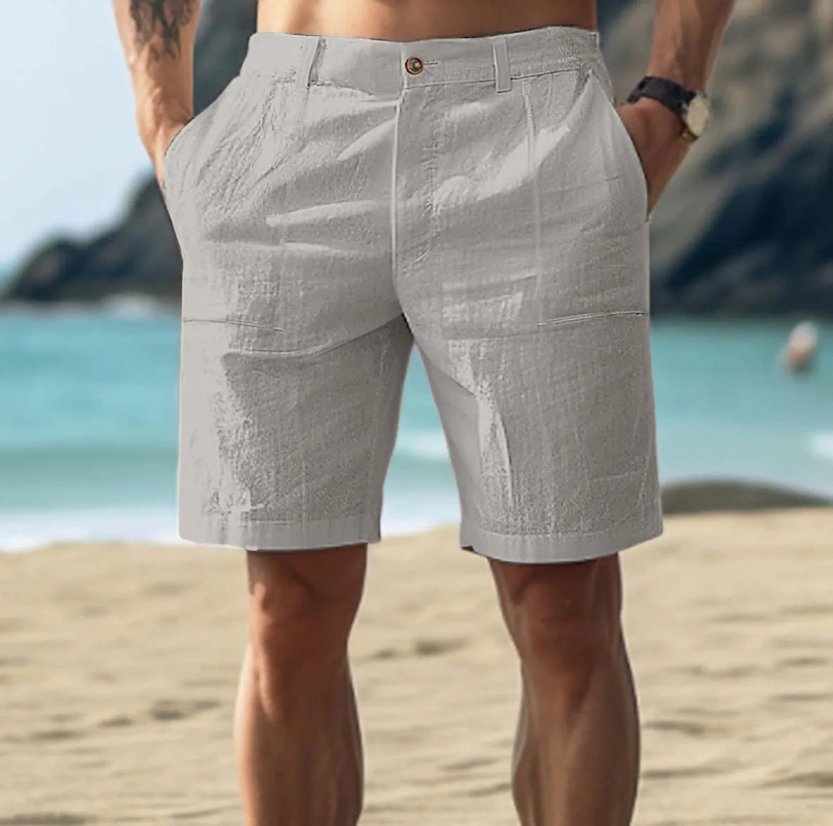 Casual men's linen shorts for relaxed summer days | Breathable, comfortable & stylish