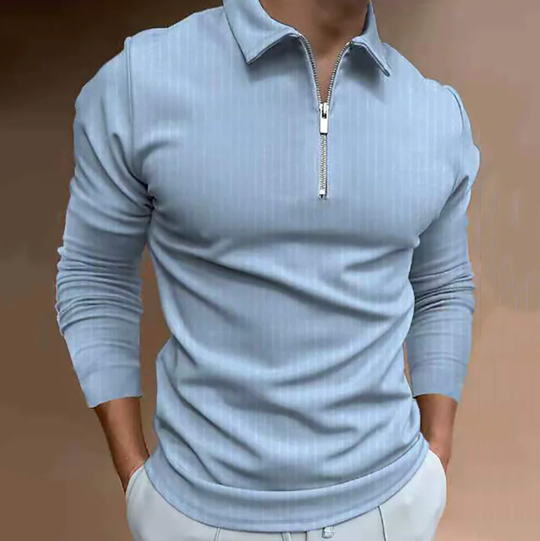 Leeno - Elegant Long-Sleeve Polo Shirt For The Style-Conscious