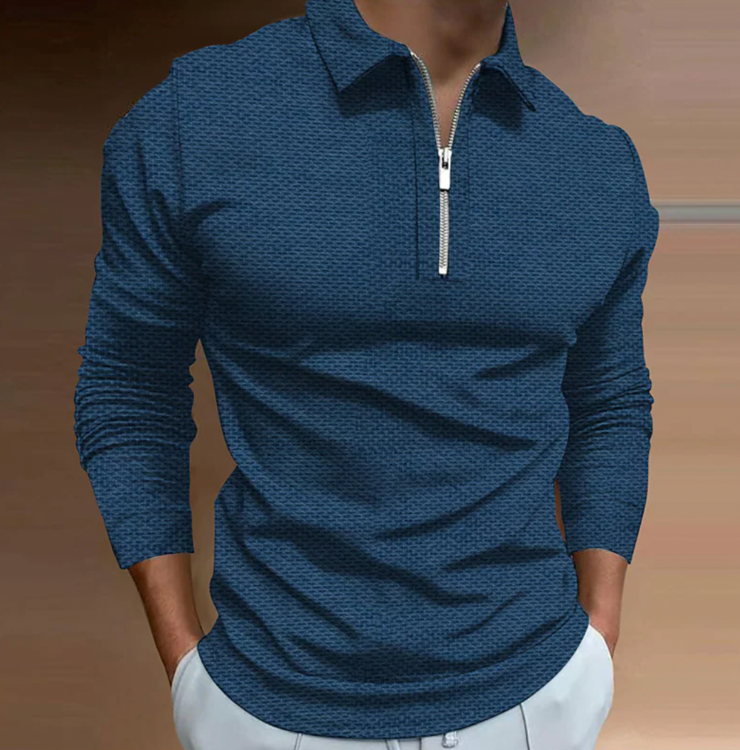 Leeno - Elegant Long-Sleeve Polo Shirt For The Style-Conscious