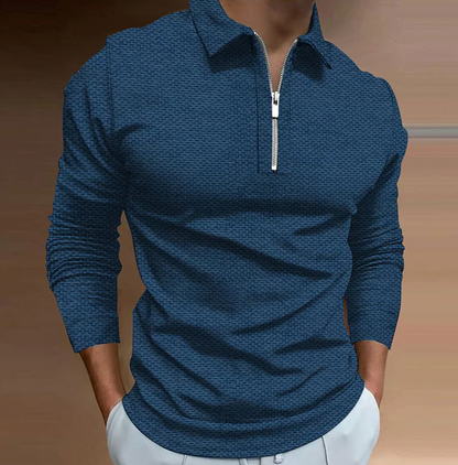 Leeno - Elegant Long-Sleeve Polo Shirt For The Style-Conscious