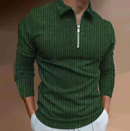 Leeno - Elegant Long-Sleeve Polo Shirt For The Style-Conscious