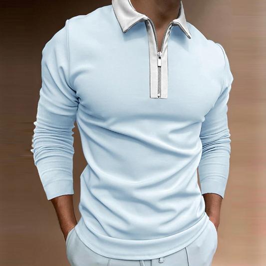 Leeno - Elegant Long-Sleeve Polo Shirt For The Style-Conscious