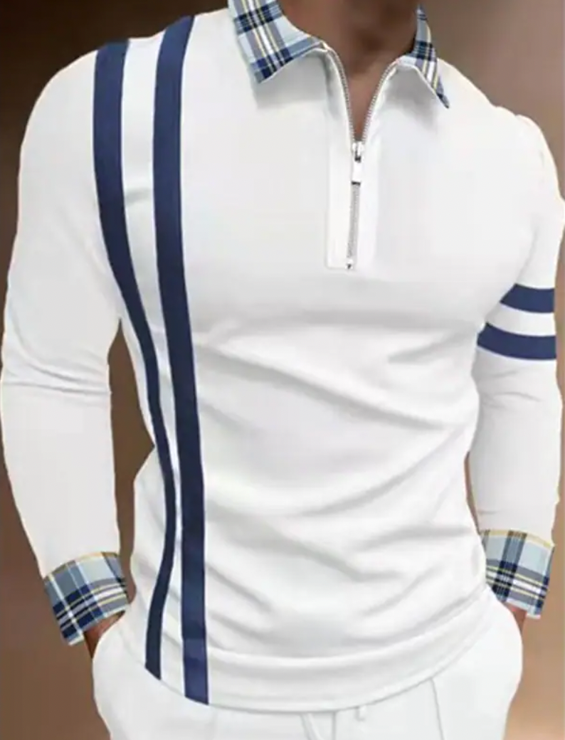 Leeno - Elegant Long-Sleeve Polo Shirt For The Style-Conscious