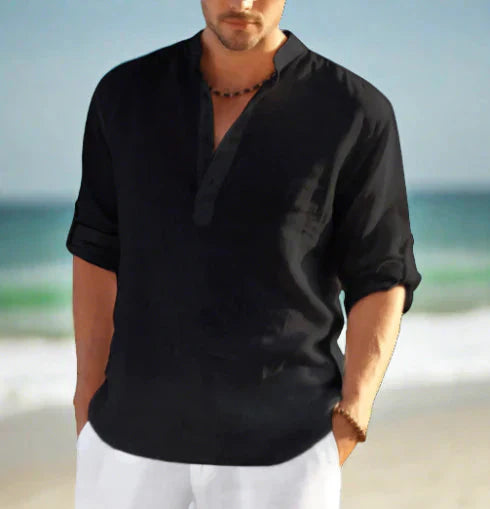 Linen Shirt With Collar For Stylish Occasions