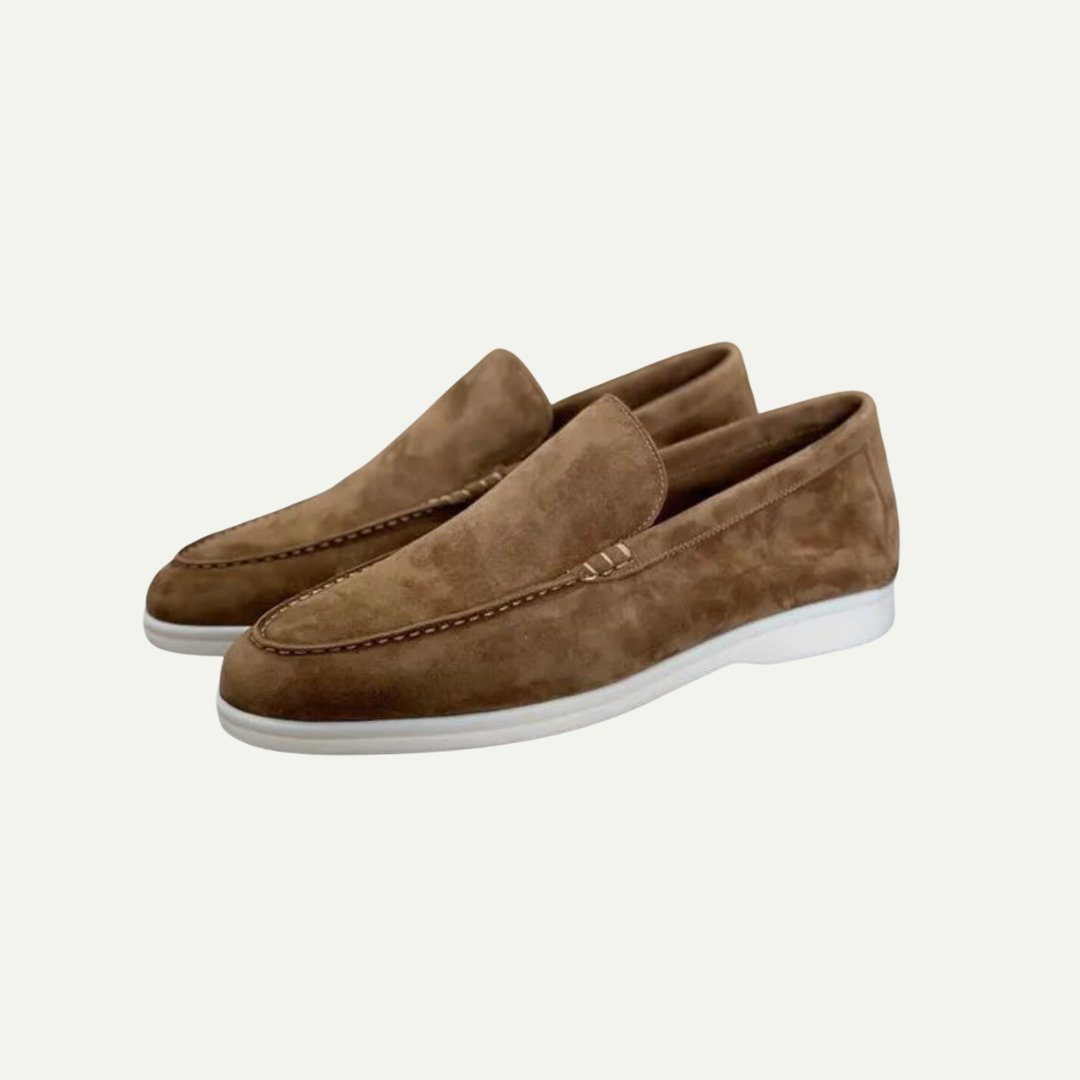 Herren Slipper Wildleder Braun Größe 42 Schlupfschuhe Loafer Komfort-4