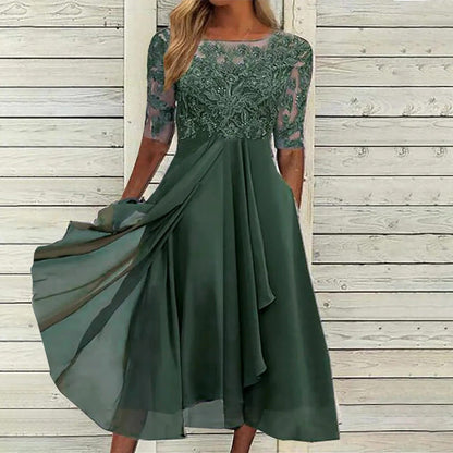 Margarete – Vestido elegante de renda para senhora – intemporal, feminino e perfeito para ocasiões especiais
