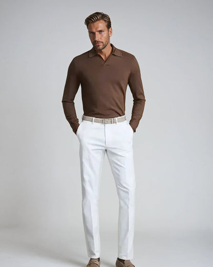 Ethan | Stylish Elegant Long Sleeve Polo Shirts 3