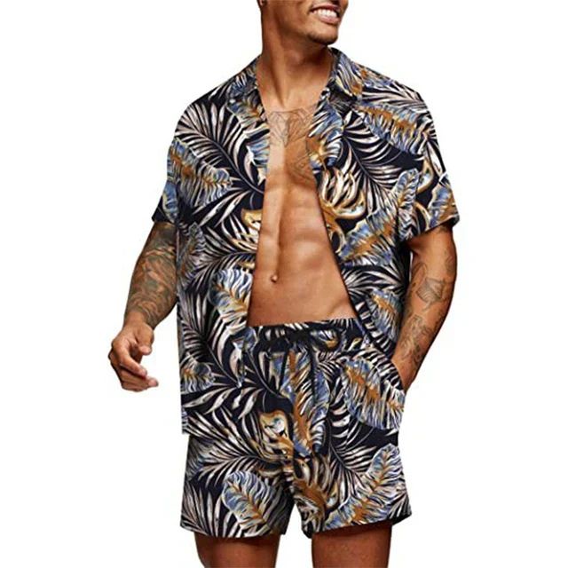 Variant image for Herren Set Grün Größe M Baumwolle - Modisches Sommer Outfit für Männer-33