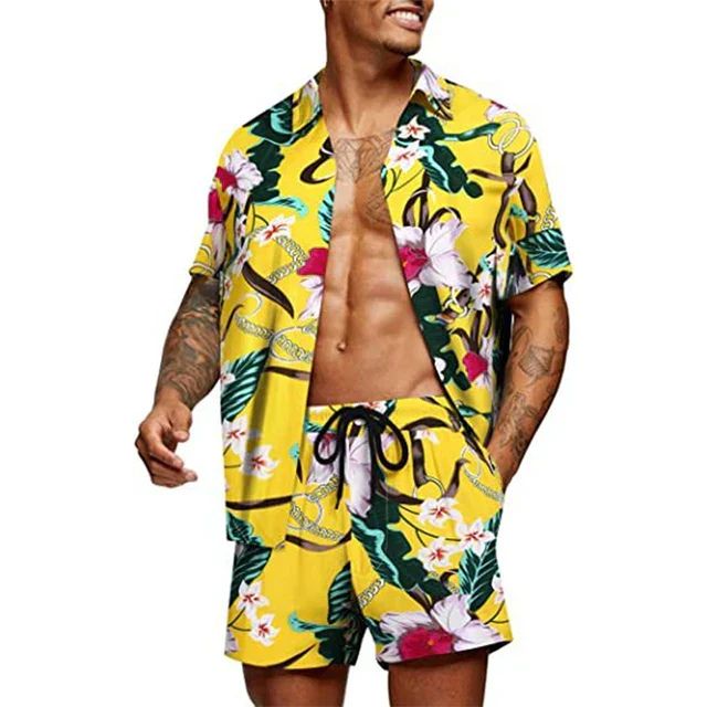 Variant image for Herren Set Grün Größe M Baumwolle - Modisches Sommer Outfit für Männer-12