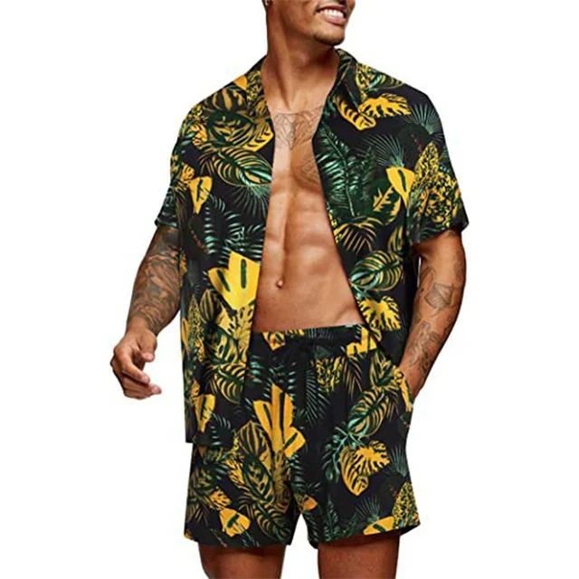 Variant image for Herren Set Grün Größe M Baumwolle - Modisches Sommer Outfit für Männer-25