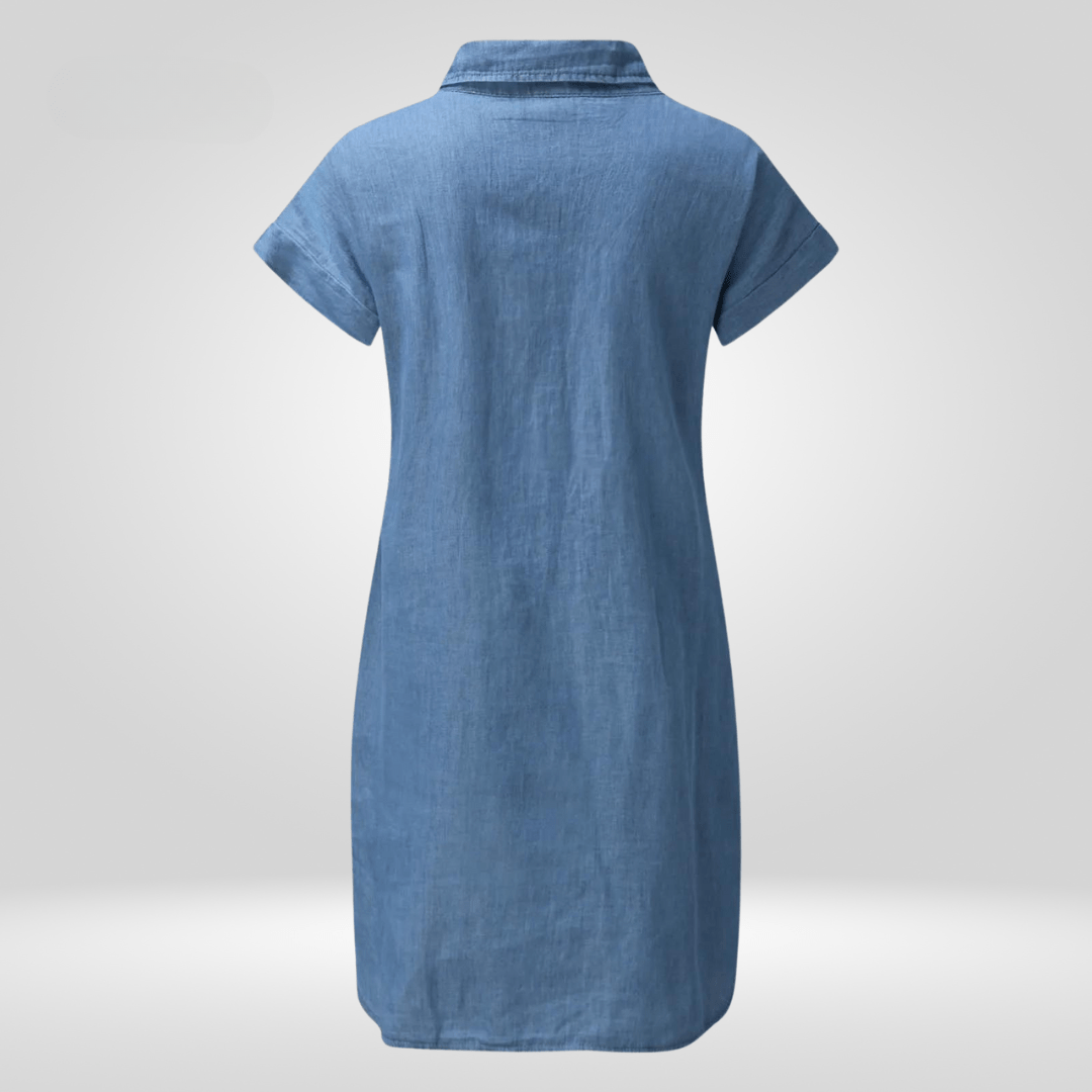 Damen Jeanshemdkleid Blau Größe M Baumwolle-4