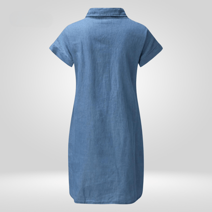 Damen Jeanshemdkleid Blau Größe M Baumwolle-4