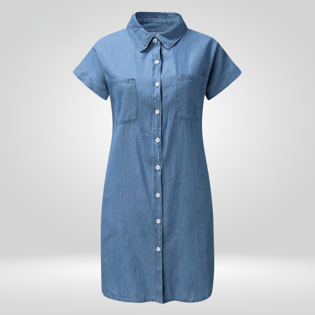 Damen Jeanshemdkleid Blau Größe M Baumwolle-6