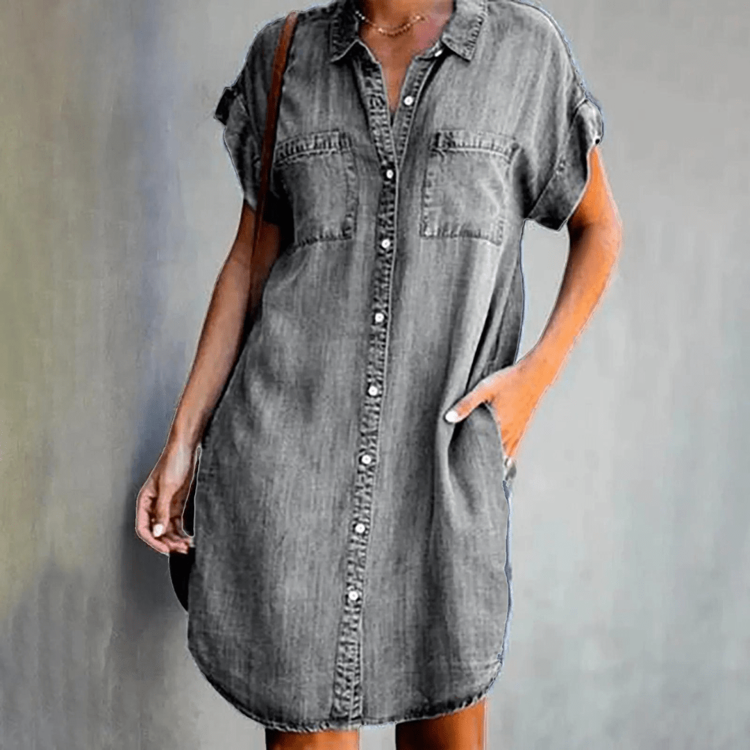 Variant image for Damen Jeanshemdkleid Blau Größe M Baumwolle-17