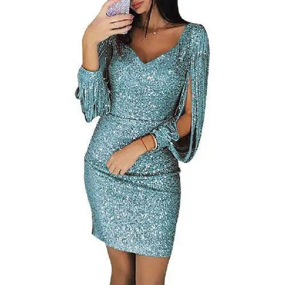 Damen Abendkleid Schwarz Größe M Glitzerstoff für Hochzeit-5