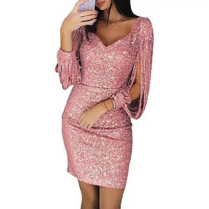 Damen Abendkleid Schwarz Größe M Glitzerstoff für Hochzeit-3