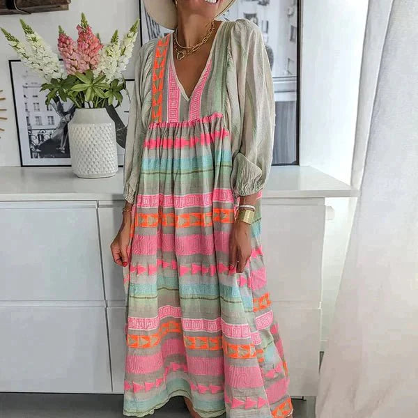 Damen Kleid Bunt Größe M Leicht Baumwolle Sommerkleid-1