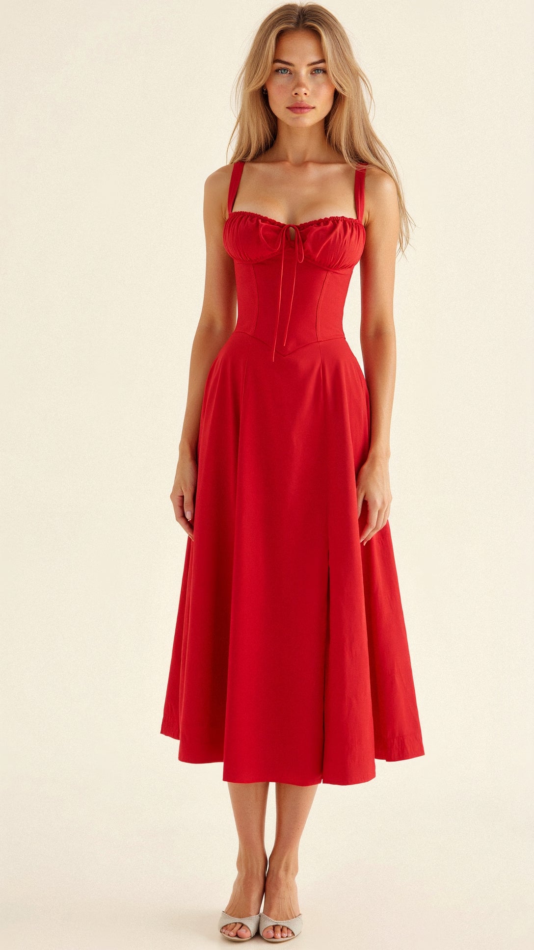 Variant image for Damen Midikleid Schwarz Größe M Baumwolle - Festliches Kleid für Hochzeitsgast-26