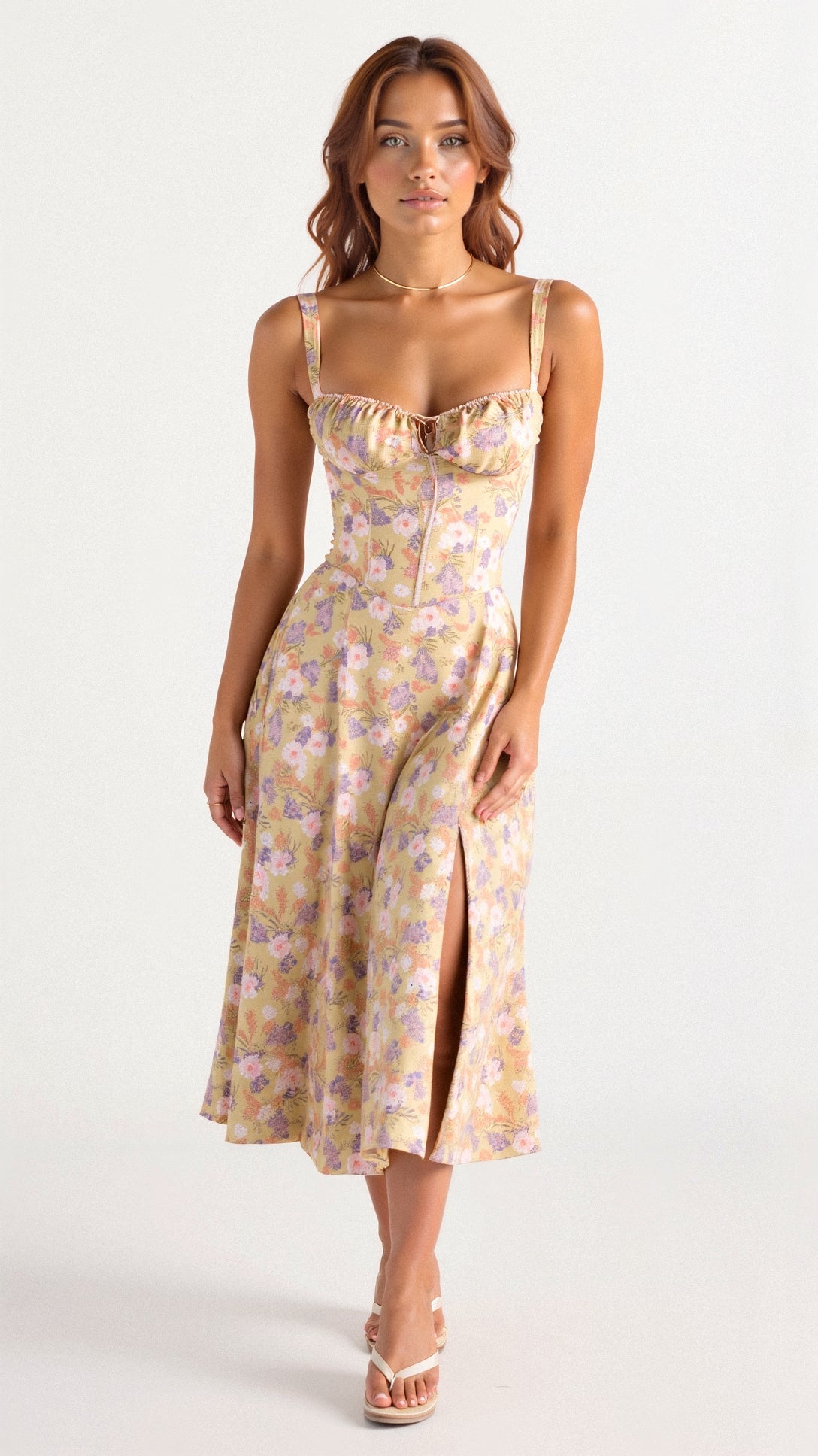 Variant image for Damen Midikleid Schwarz Größe M Baumwolle - Festliches Kleid für Hochzeitsgast-1