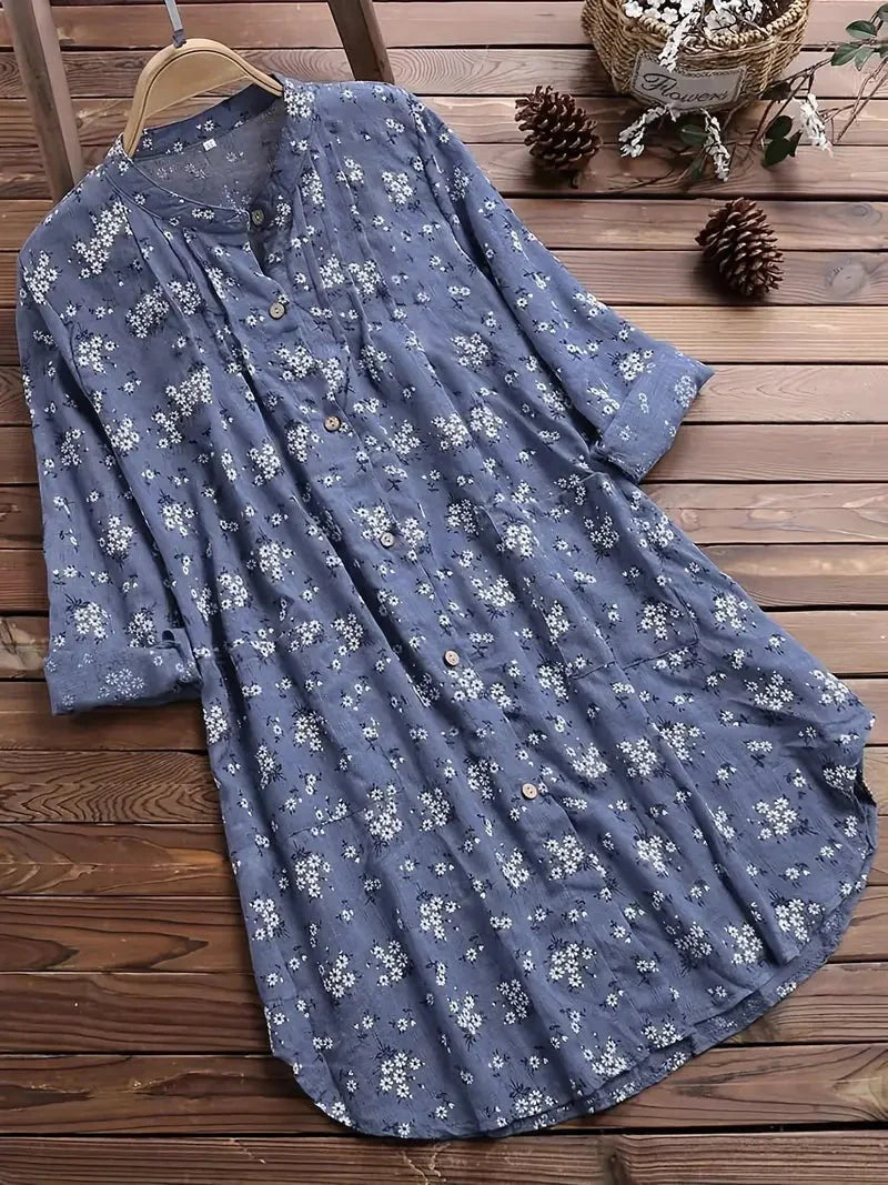 Damen Sommerkleid Blumenmuster Größe M Leicht Polyester-3