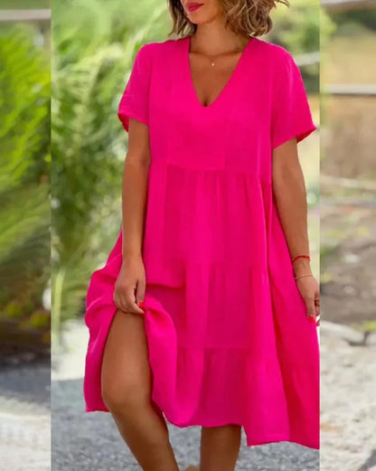 Damen Midikleid Blau Größe M Atmungsaktiv V-Ausschnitt-3