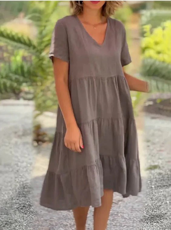 Damen Midikleid Blau Größe M Atmungsaktiv V-Ausschnitt-1