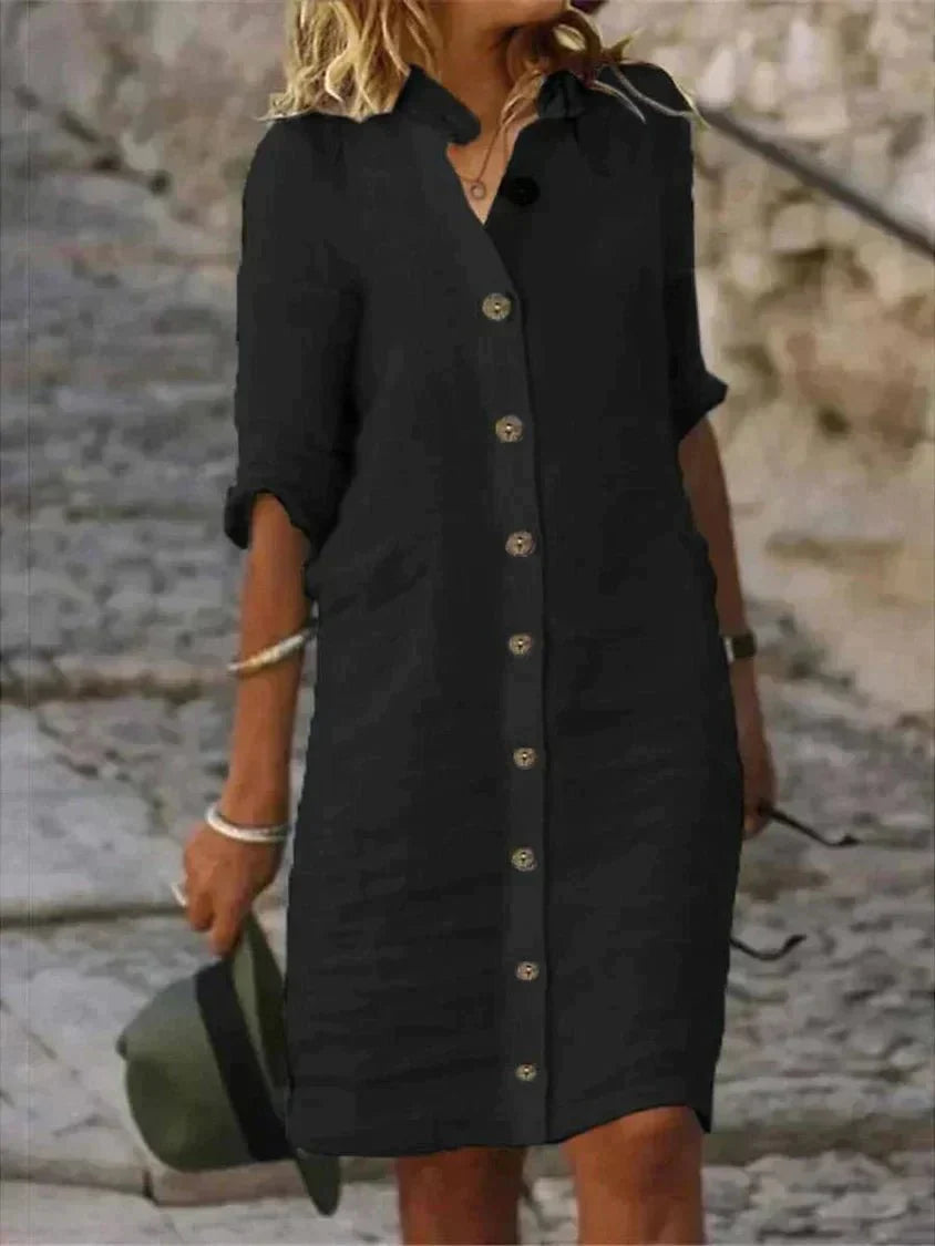 Variant image for Damen Sommerkleid Blau Größe M Leichtes Material mit Knopfverschluss-7