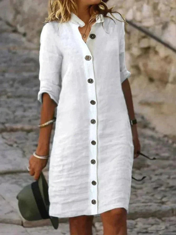 Variant image for Damen Sommerkleid Blau Größe M Leichtes Material mit Knopfverschluss-5