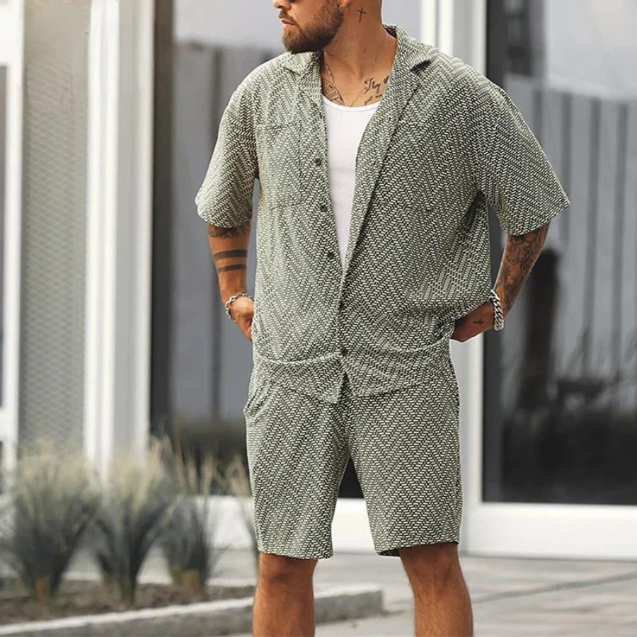 Herren Set Blau Größe M Baumwolle - Sommerliches Männer Set für Stil und Komfort-1