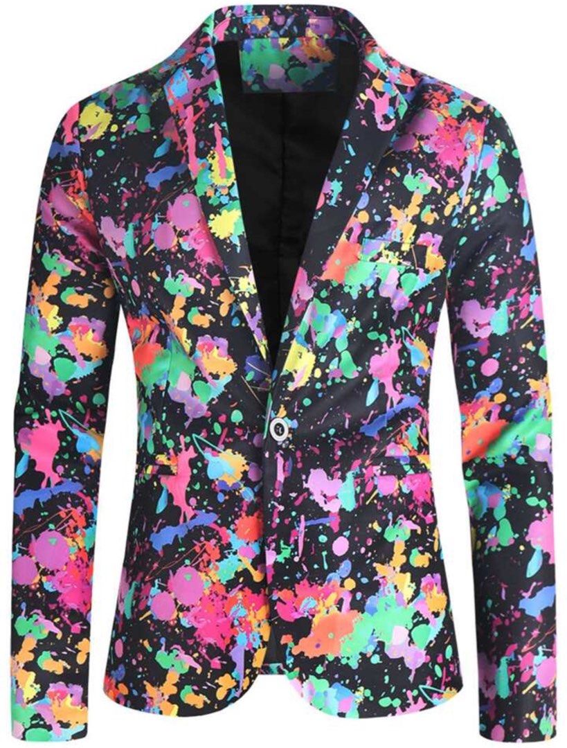 Eleganter Herrenanzug 3-teilig Mit Bedrucktem Blazer Für Hochzeit & Events-3