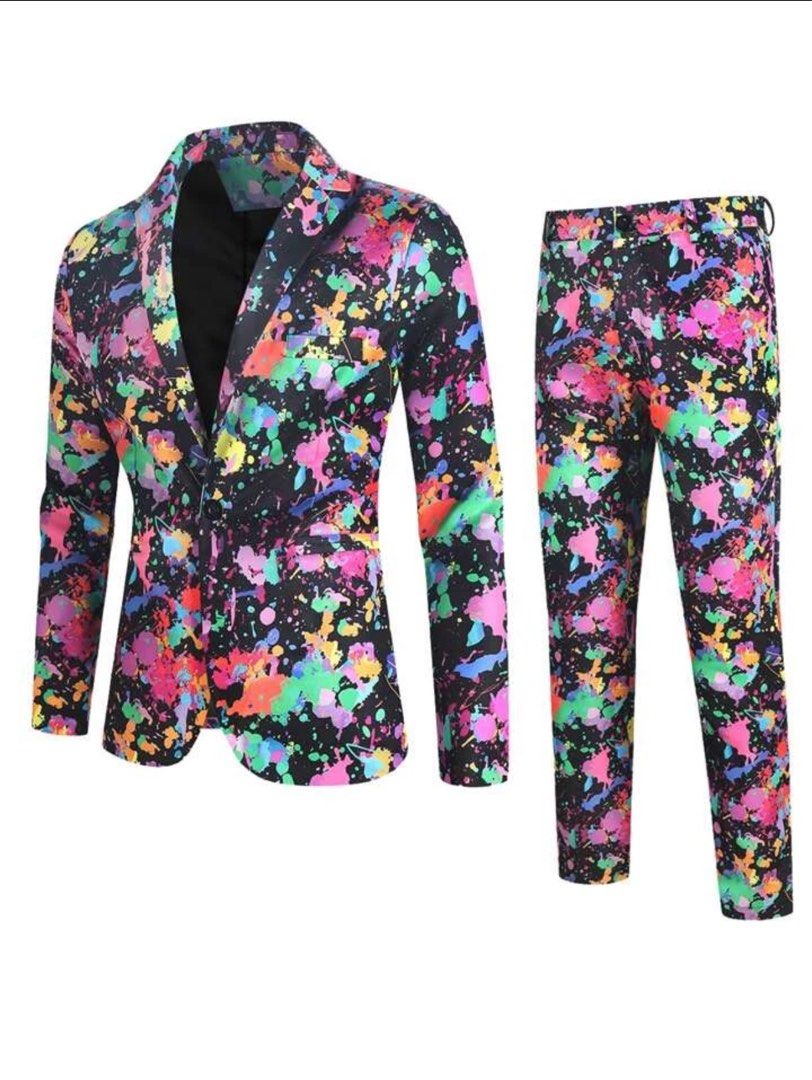 Variant image for Eleganter Herrenanzug 3-teilig Mit Bedrucktem Blazer Für Hochzeit & Events-1