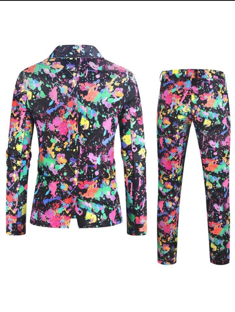 Eleganter Herrenanzug 3-teilig Mit Bedrucktem Blazer Für Hochzeit & Events-2