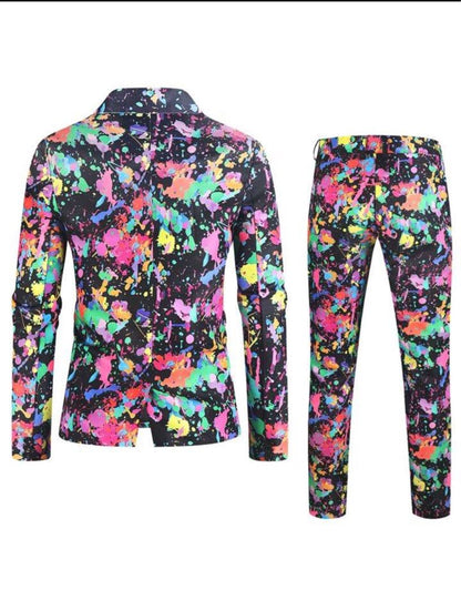 Eleganter Herrenanzug 3-teilig Mit Bedrucktem Blazer Für Hochzeit & Events-2