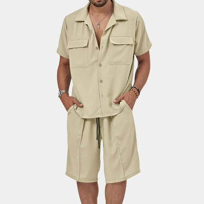 Variant image for Herren Set Beige Größe M Leinen Atmungsaktiv Sommer Fashion-11