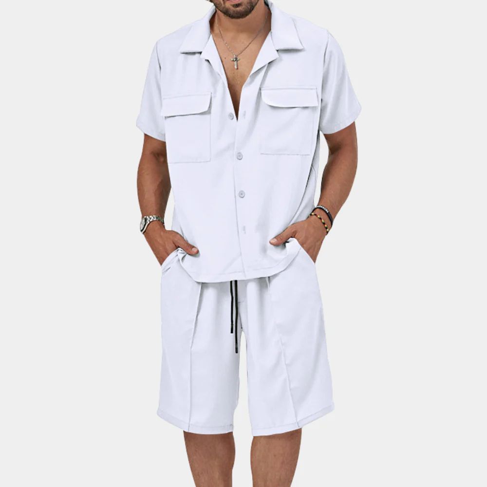Variant image for Herren Set Beige Größe M Leinen Atmungsaktiv Sommer Fashion-9