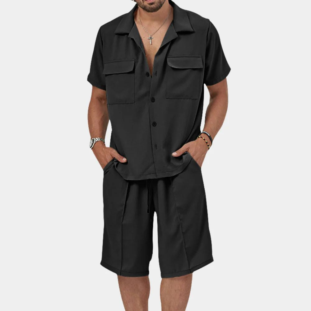 Variant image for Herren Set Beige Größe M Leinen Atmungsaktiv Sommer Fashion-16