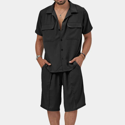 Variant image for Herren Set Beige Größe M Leinen Atmungsaktiv Sommer Fashion-16