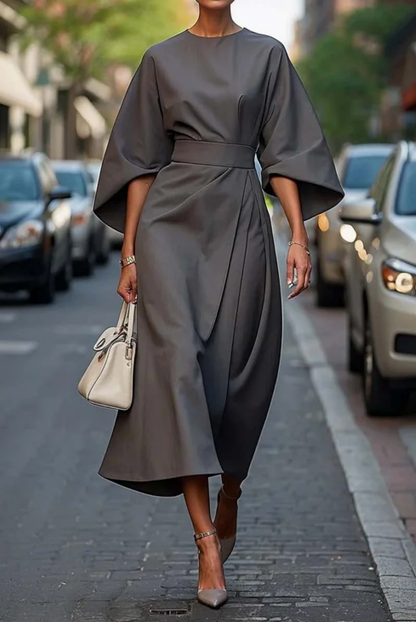 Sofia – Elegant women's dress with wide sleeves – Timeless, figure-hugging & ideal for special occasions