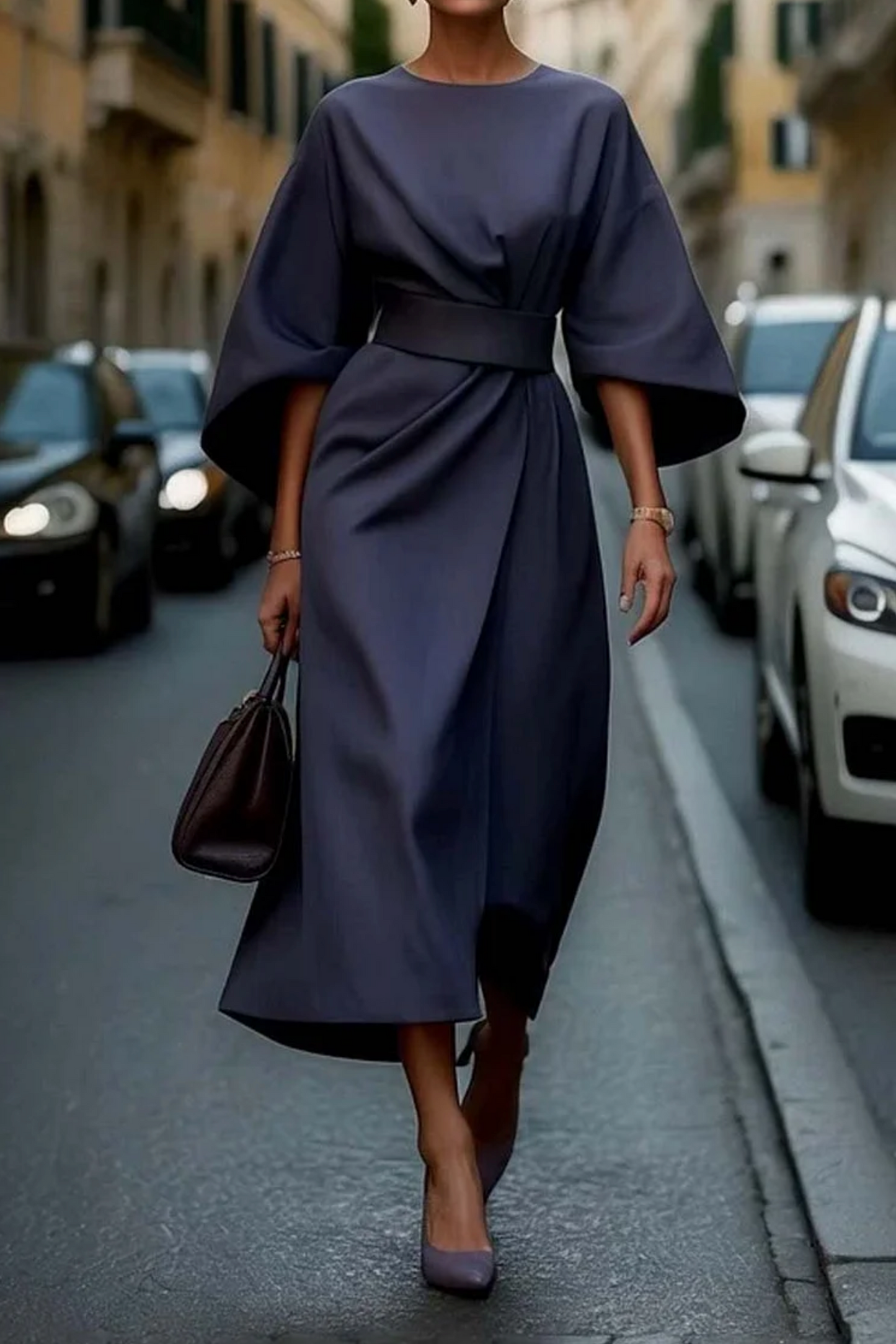 Sofia – Elegant women's dress with wide sleeves – Timeless, figure-hugging & ideal for special occasions