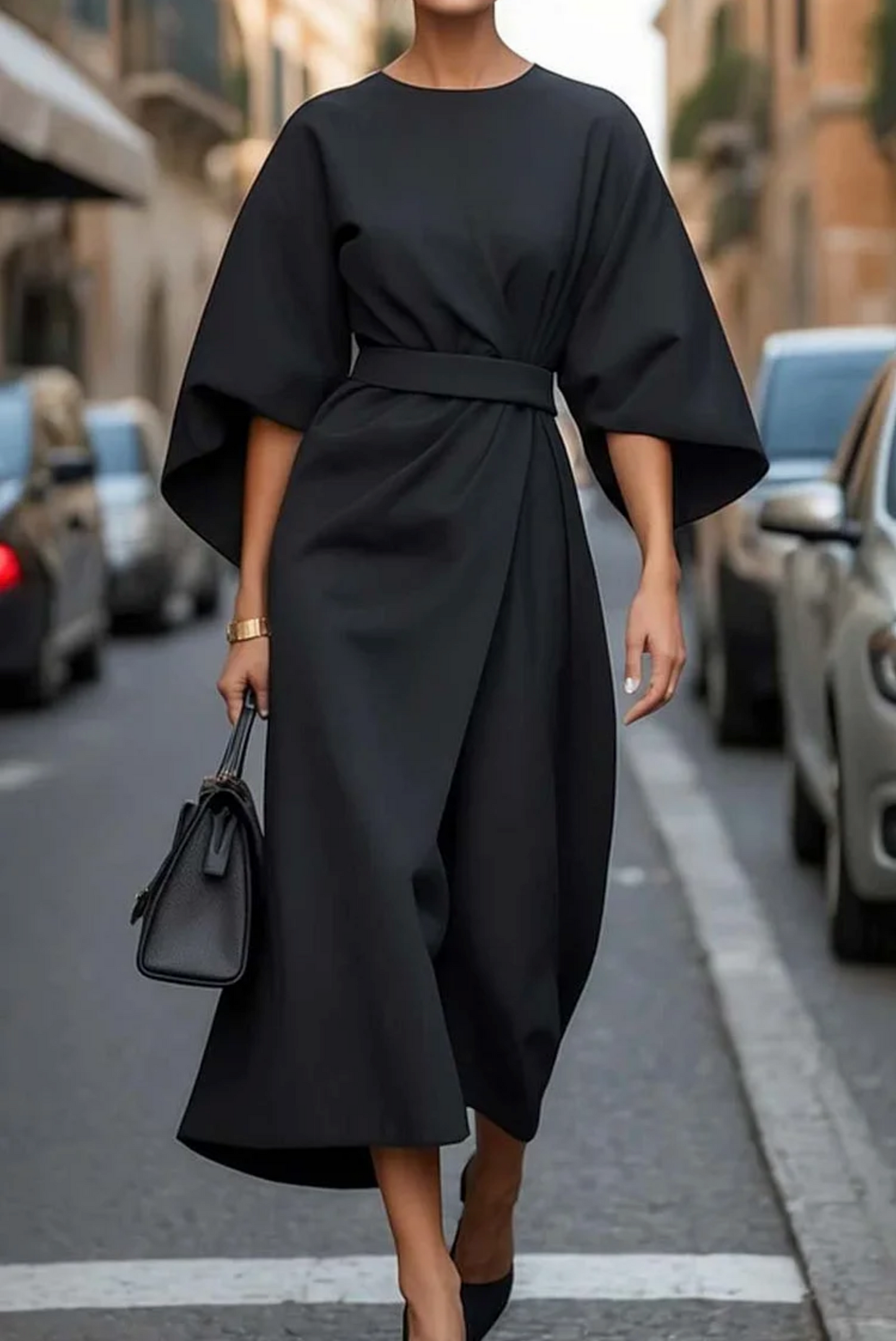 Sofia – Elegant women's dress with wide sleeves – Timeless, figure-hugging & ideal for special occasions