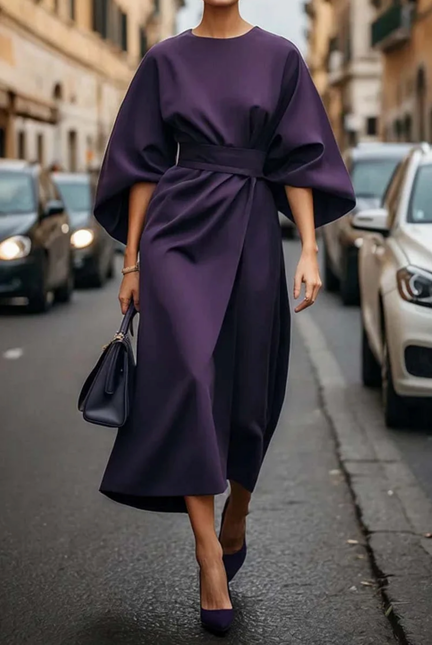Sofia – Elegant women's dress with wide sleeves – Timeless, figure-hugging & ideal for special occasions