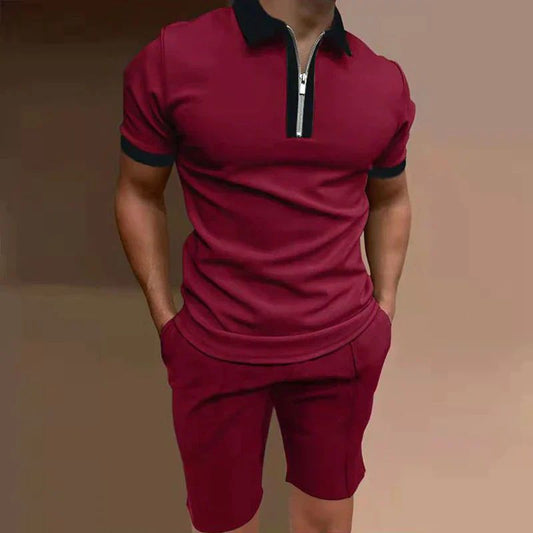 Herren Set Blau Größe M Baumwolle Atmungsaktiv Sportlich Elegant-1