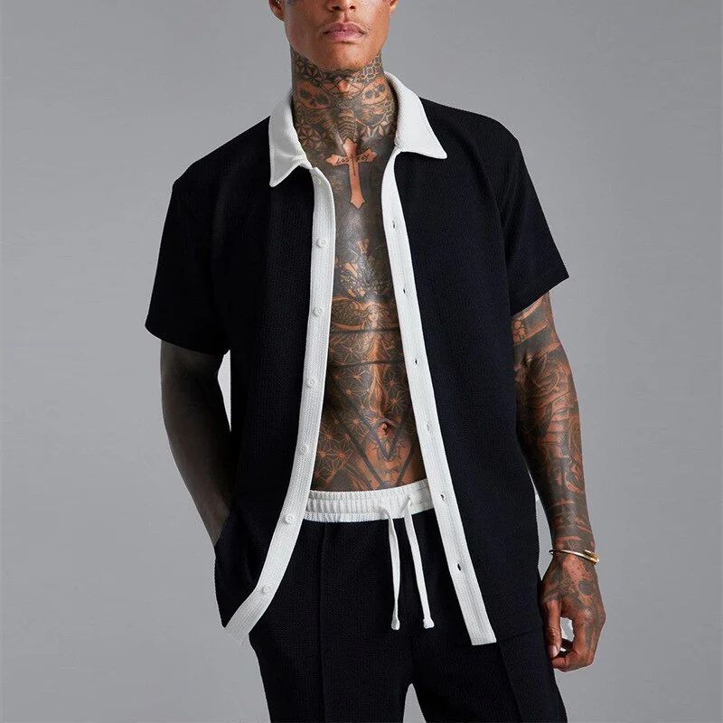 Variant image for Herren Set Blau Größe M Baumwolle – Trendy Sommer Outfit für Männer-7