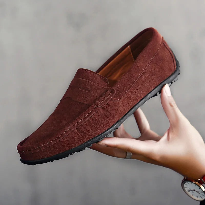 Herren Slipper Schwarz Größe 42 Leder | Klassische Loafer Schlupfschuhe für jeden Anlass-5